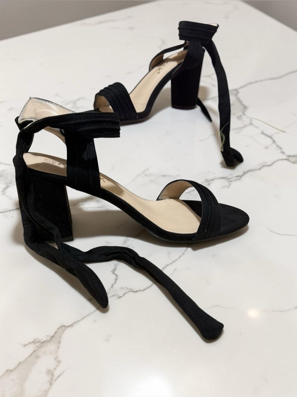 Allegra K Velvet Block Heels - Picture 6 of 11
